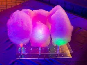 cotton candy on glow sticks